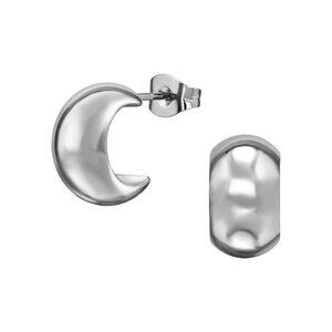 7mm Silver Half Hoop Earrings – 316L Stainless Steel Chunky Huggie Hoops